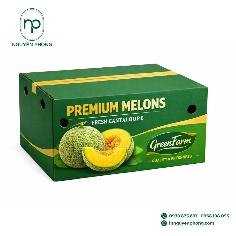 In thùng carton đựng các loại quả